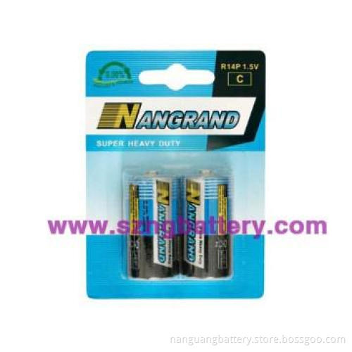 R14/C/UM2 1.5V carbon batteries retail
